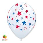 .Red Blue Stars White Latex Patriotic Balloon 12 inch Inflated cheap balloons nyc delivery
