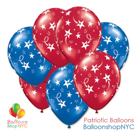 Shooting Stars Ruby Sapphire Latex Balloons 11 inch delivery from Balloon Shop NYC