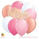 Ultimate Pink Gold 12 inch Latex Party Balloons Bouquet delivery Balloon Shop NYC