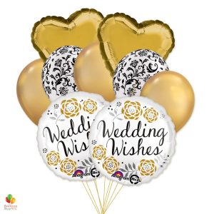 Wedding Wishes Mylar Balloon Bouquet delivery from Balloon Shop NYC