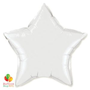 White Star Patriotic Mylar Balloon 19 inch Inflated delivery from Balloon Shop NYC