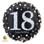 18th Sparkling Birthday Holographic Mylar Balloon 18 Inch Inflated high-quality cheap balloons nyc delivery