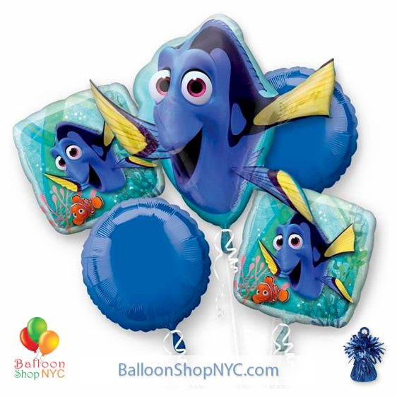 Finding Dory Mylar Balloon Bouquet Inflated high-quality cheap balloons nyc delivery