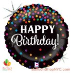 Happy Birthday Holographic Confetti Mylar Balloon 18 Inch Inflated high-quality cheap balloons nyc delivery