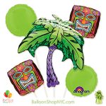 Kiwi Tiki Time Mylar Helium Inflated Balloon Bouquet high-quality cheap balloons nyc delivery