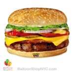Mighty Bright Cheeseburger Jumbo Mylar Balloon 31 inch Inflated high-quality cheap balloons nyc delivery