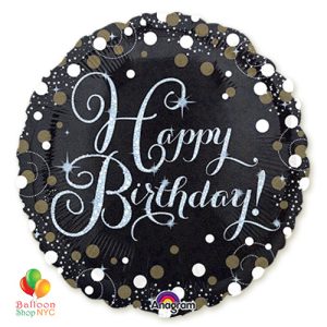 Sparkling Happy Birthday Holographic Mylar Balloon 18 Inch Inflated high-quality cheap balloons nyc delivery