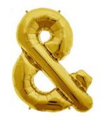 Letter and Gold Giant Foil Balloon 40 Inch Inflated with weight
