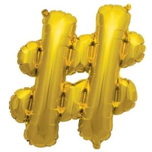 Letter # Gold Giant Foil Balloon 40 Inch Inflated with Weight