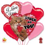 Avanti Stack On You Valentines Mylar Balloon Bouquet with Weight Delivery from Balloon Shop NYC