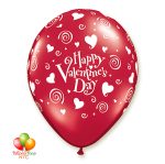 Happy Valentines Day Red Latex Balloon 12 Inch Inflated Delivery in New York from Balloon Shop NYC