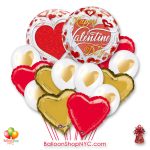 Happy Valentines Day Red Hearts Bubble Balloon Bouquet with Weight