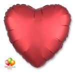 Satin Luxe Sangria Red Heart Balloon 18 Inch Inflated Delivery in New York from Balloon Shop NYC
