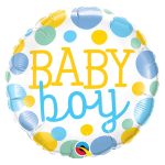 Baby Boy Mixed Confetti Mylar Party Balloon 18 Inch Inflated