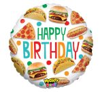 Fast Food Happy Birthday Mylar Balloon 21" Balloon Helium Inflated