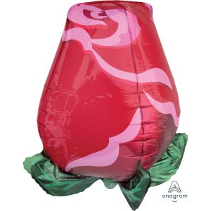 Red Rose Bud Balloon 22 Inch Inflated