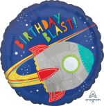 Birthday Blast 18 inch Mylar Balloon Inflated