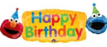 Sesame Street Happy Birthday 42 inch Mylar Balloon Inflated