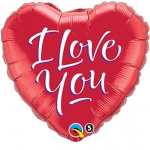 I Love You Heart Mylar Balloon Inflated