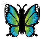 Blue Butterfly 46 inch Mylar balloon Inflated