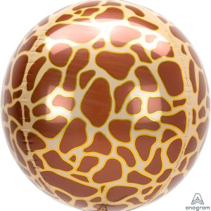 Giraffe Print Orbz Balloon 16 inch Inflated