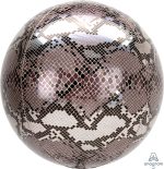 Snake Skin Print Orbz Balloon 16 inch Inflated