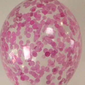 Pink and Light Pink Confetti 12 inch Latex Balloon Inflated