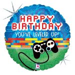 Game Controller Birthday Round Mylar Balloon 18 inch Inflated