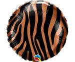 Gold Zebra Pattern Circle Mylar Party Balloon 18 Inch Inflated