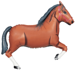 Brown Foil Horse - 43" Mylar Balloon Inflated