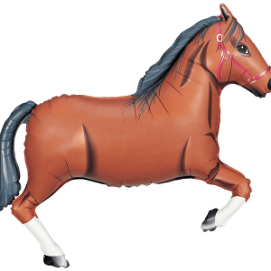 Brown Foil Horse - 43" Mylar Balloon Inflated