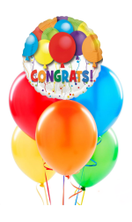 Congrats Bouquet (12 Balloons) Inflated