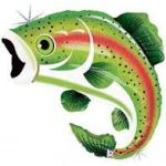 Rainbow Trout 29 Inch Mylar Balloon Inflated with Helium