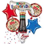 Happy Father's day Hammer Mylar Balloon Bouquet Inflated