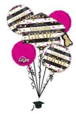 Giant Prismatic Confetti Graduation Balloon Bouquet with Balloon Weight