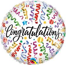Confetti Congratulations Mylar Party Balloon 18 Inch Inflated