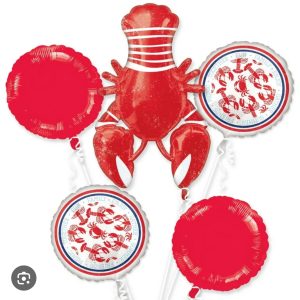 Supershape Lobster Bouquet  Mylar Balloon Inflated with Helium