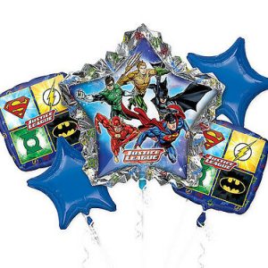 Justice League Mylar Balloon Bouquet Inflated