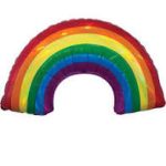 Extra Large Rainbow Iridescent Foil Party Balloon 34 Inch Inflated