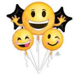Smile Happy Face Mylar Balloon Bouquet Inflated