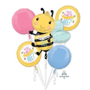 What Will It Bee? Mylar Balloon Bouquet Inflated
