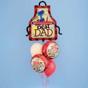Best Dad Mylar Balloon Bouquet Inflated