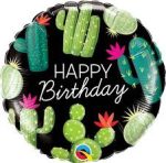 Happy Birthday Cactuses 18 inch Mylar Balloon