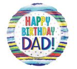 Happy Birthday DAD Mylar Balloon 17 inch Inflated