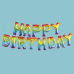 Rainbow Happy Birthday Air Filled Balloons Banner (Does Not Float)