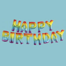 Rainbow Happy Birthday Air Filled Balloons Banner (Does Not Float)