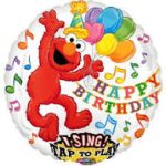 Happy Birthday Elmo (Music) Singing Mylar Party Balloon 28 Inch Inflated