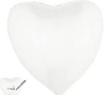 White Heart  shape  Balloon Mylar 36 Inch Inflated