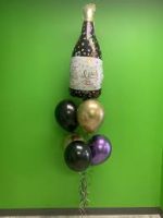 Fabulous Wine Bottle Mylar Balloon with latex balloons bouquet Inflated with Helium