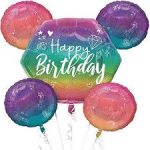 HB Hexagon Mylar Balloon Bouquet Inflated With Helium